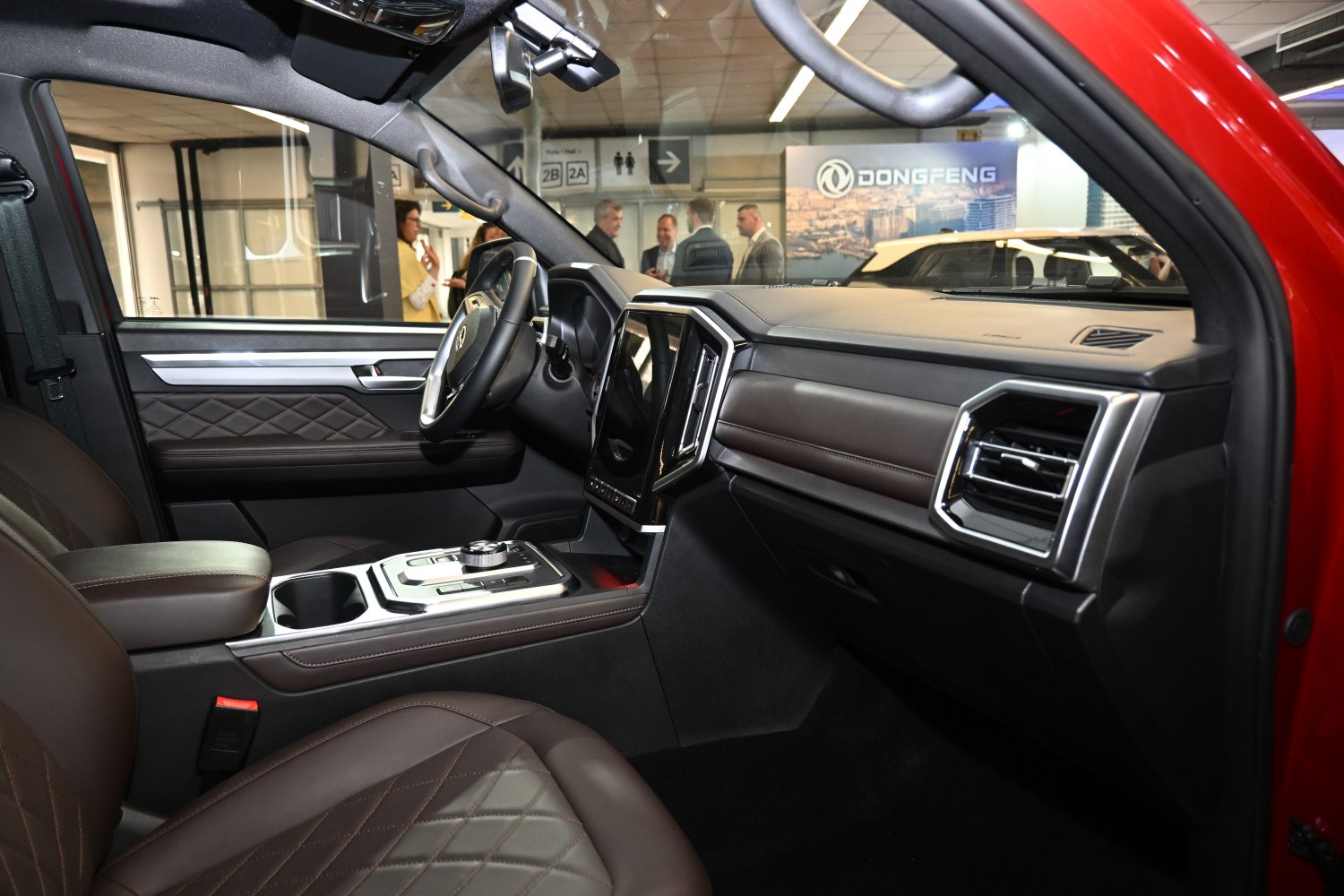 Luxury interior with leather seats and digital controls