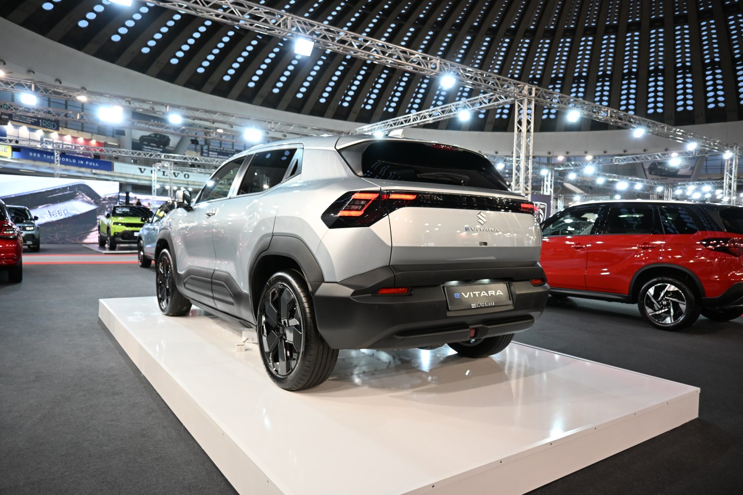 SUV rear design with LED taillights and black alloy wheels