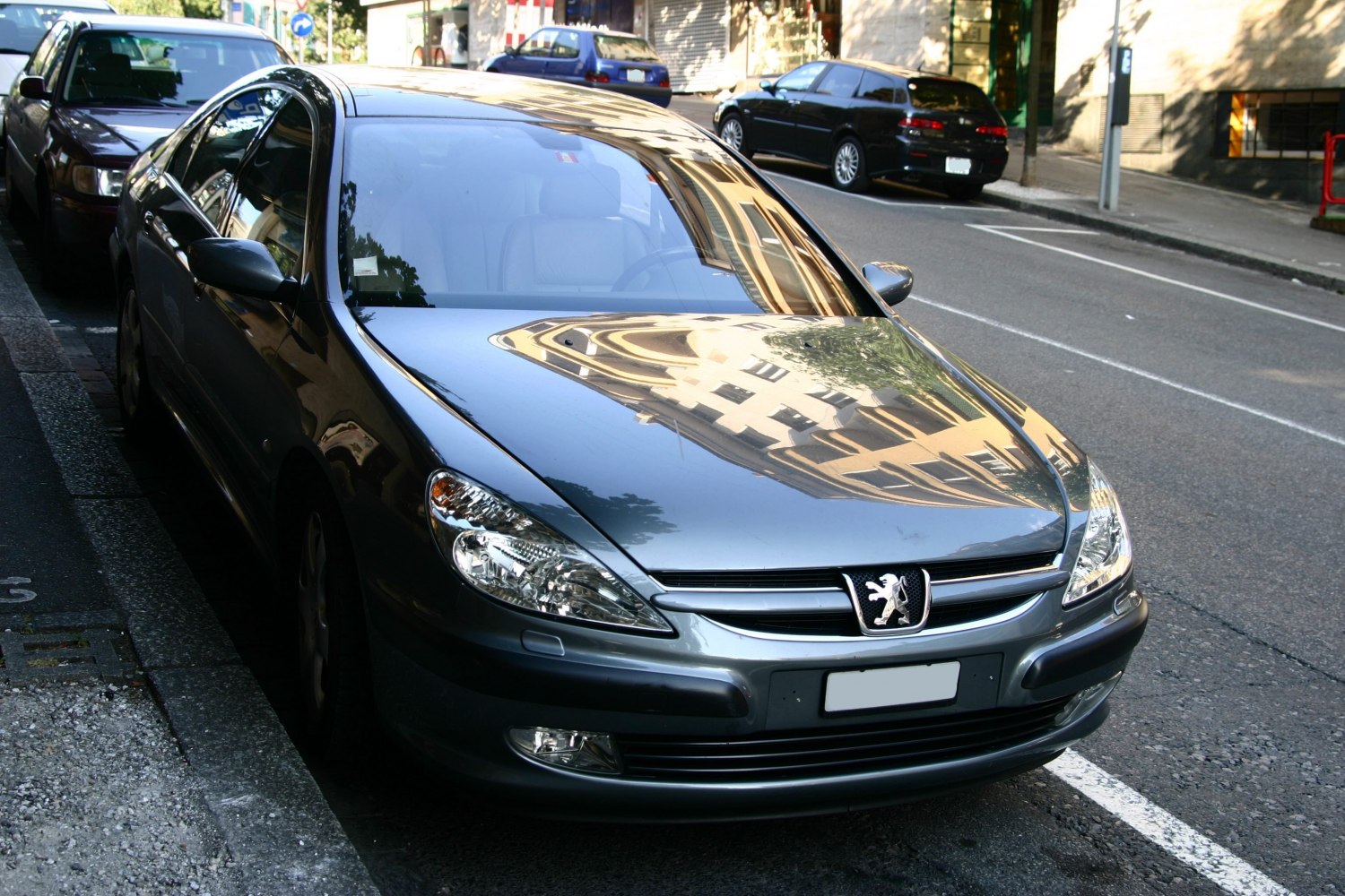 Front view with detailed headlights and aerodynamic hood.