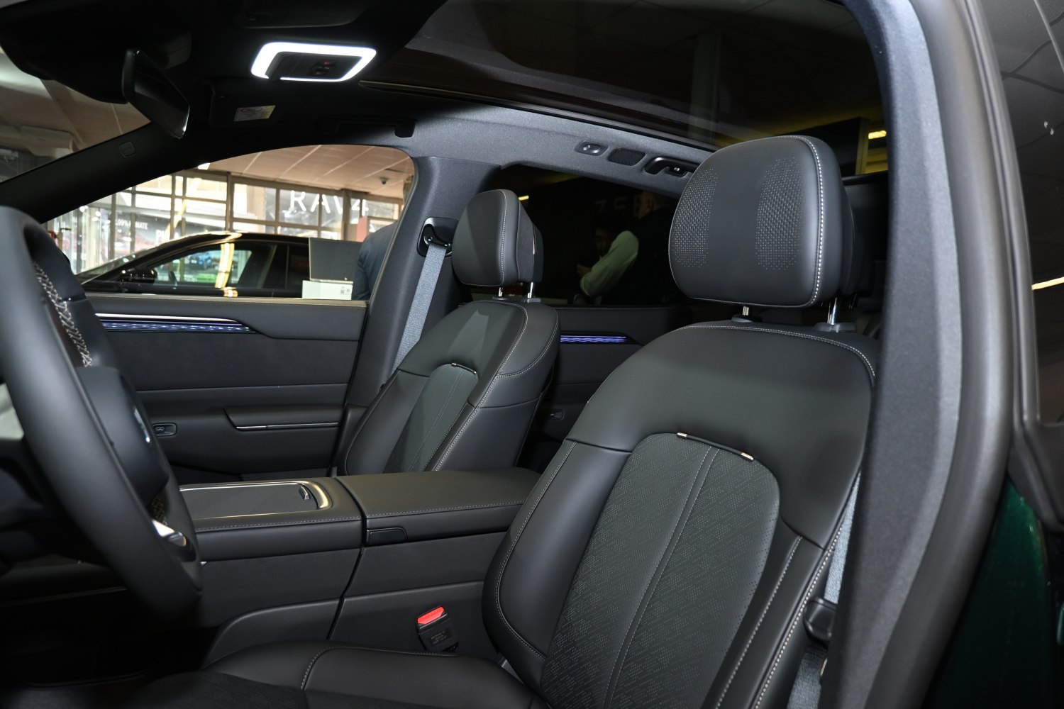 Premium black leather seats with contrast stitching