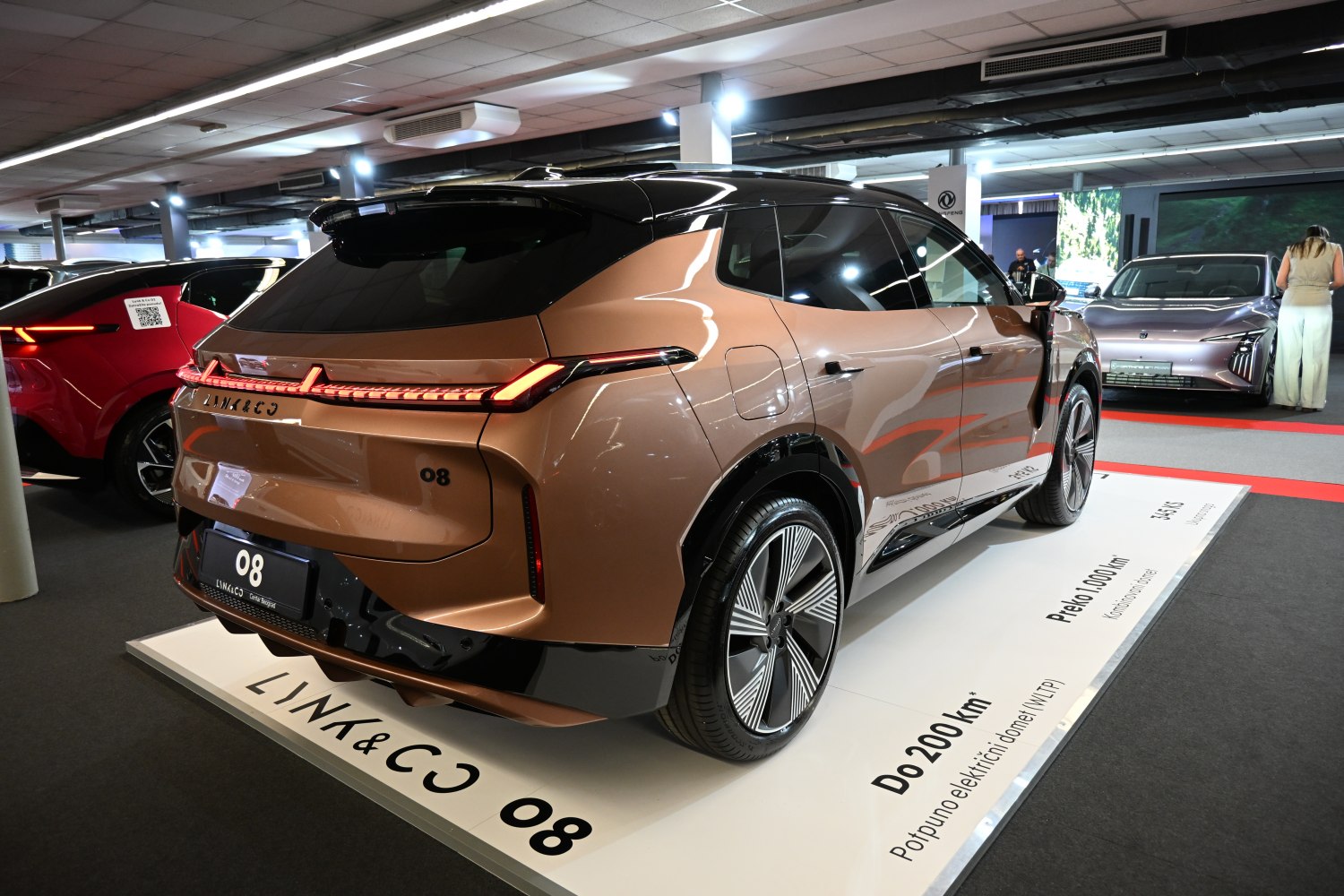 Rear and side view with LED taillights and alloy wheels