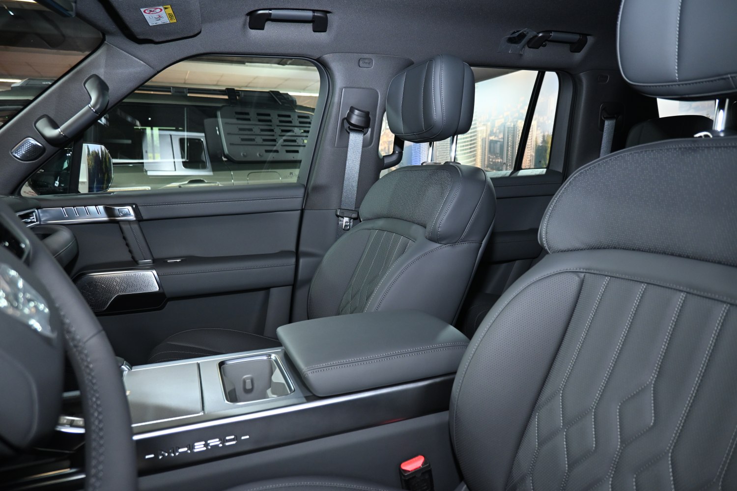 Black leather upholstery and luxurious seating with modern comfort