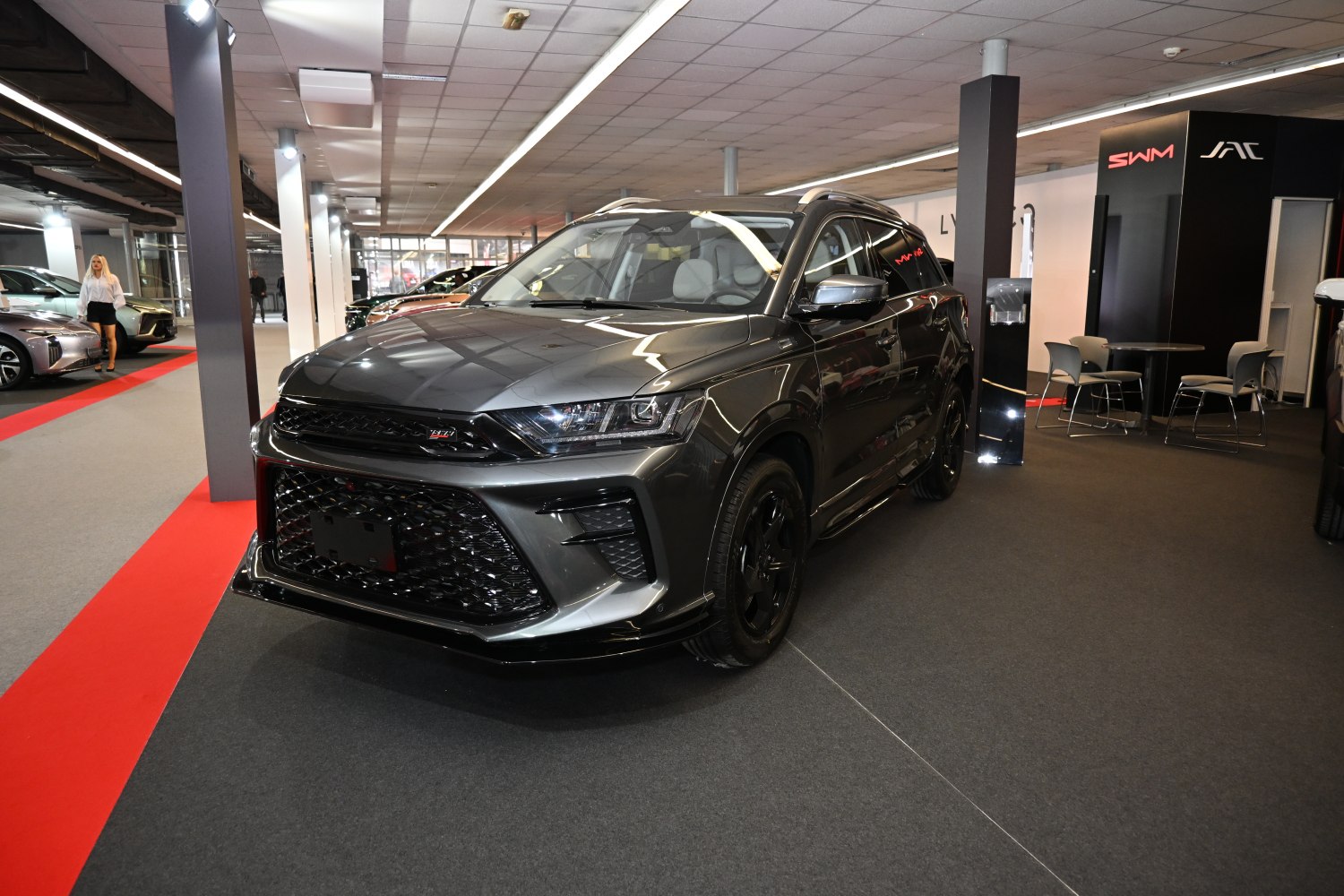 Aggressive front grille and LED headlights on a modern SUV