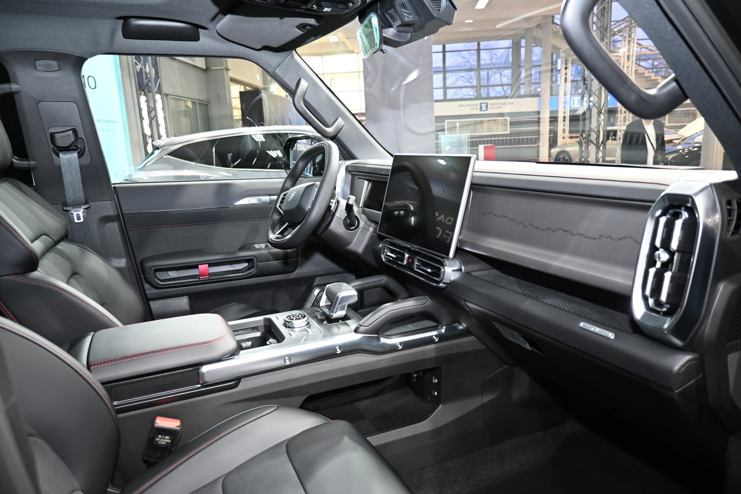 Modern dashboard and large touchscreen infotainment system