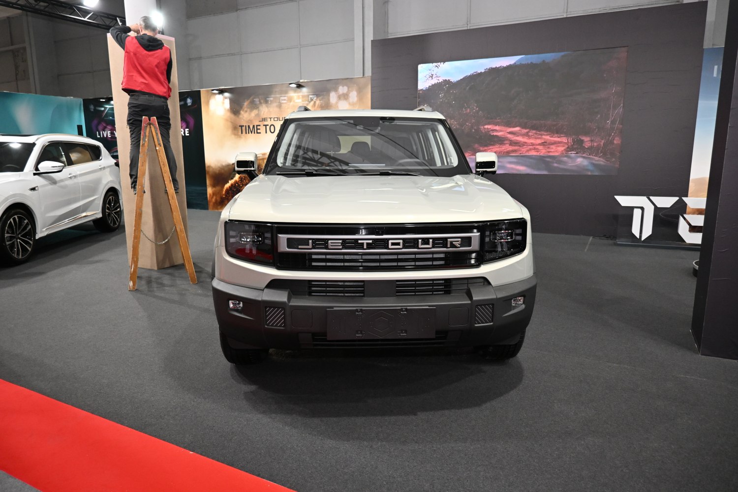 Rugged front with bold grille and modern headlights