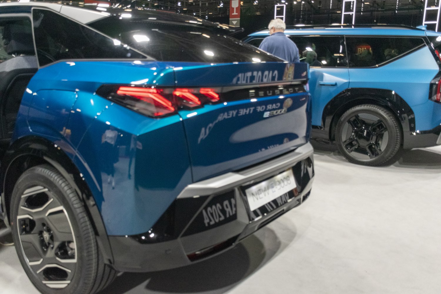Close-up of rear tail lights and wheel design