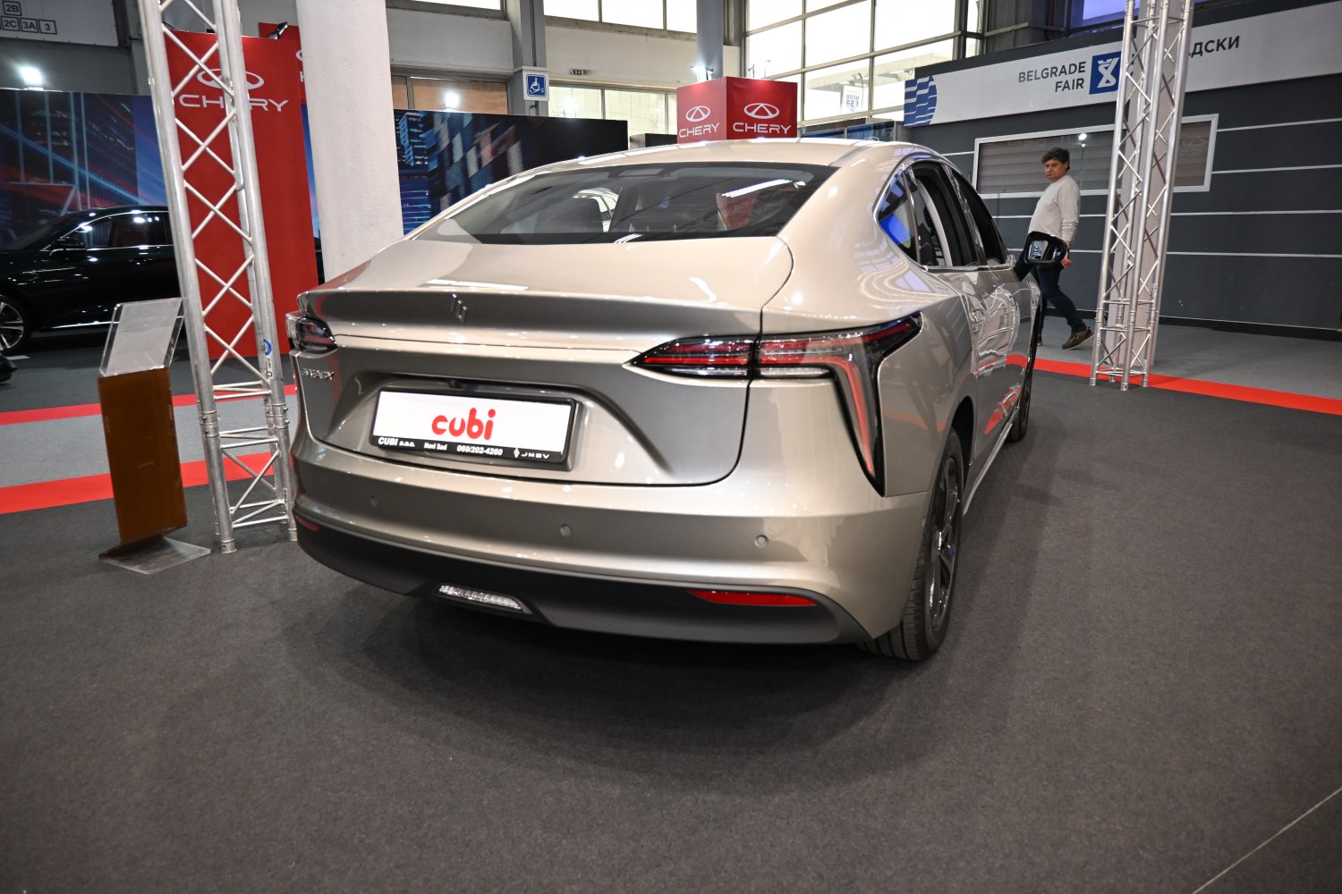 Sleek rear view with thin LED taillights and aerodynamic design