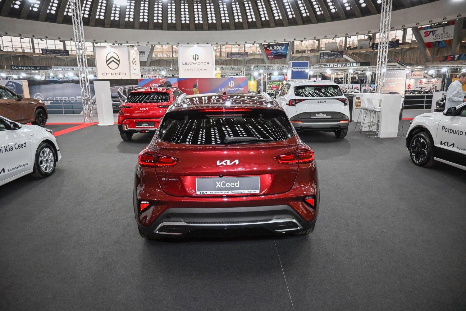Rear view of a modern compact SUV with distinctive taillights and sporty bumper