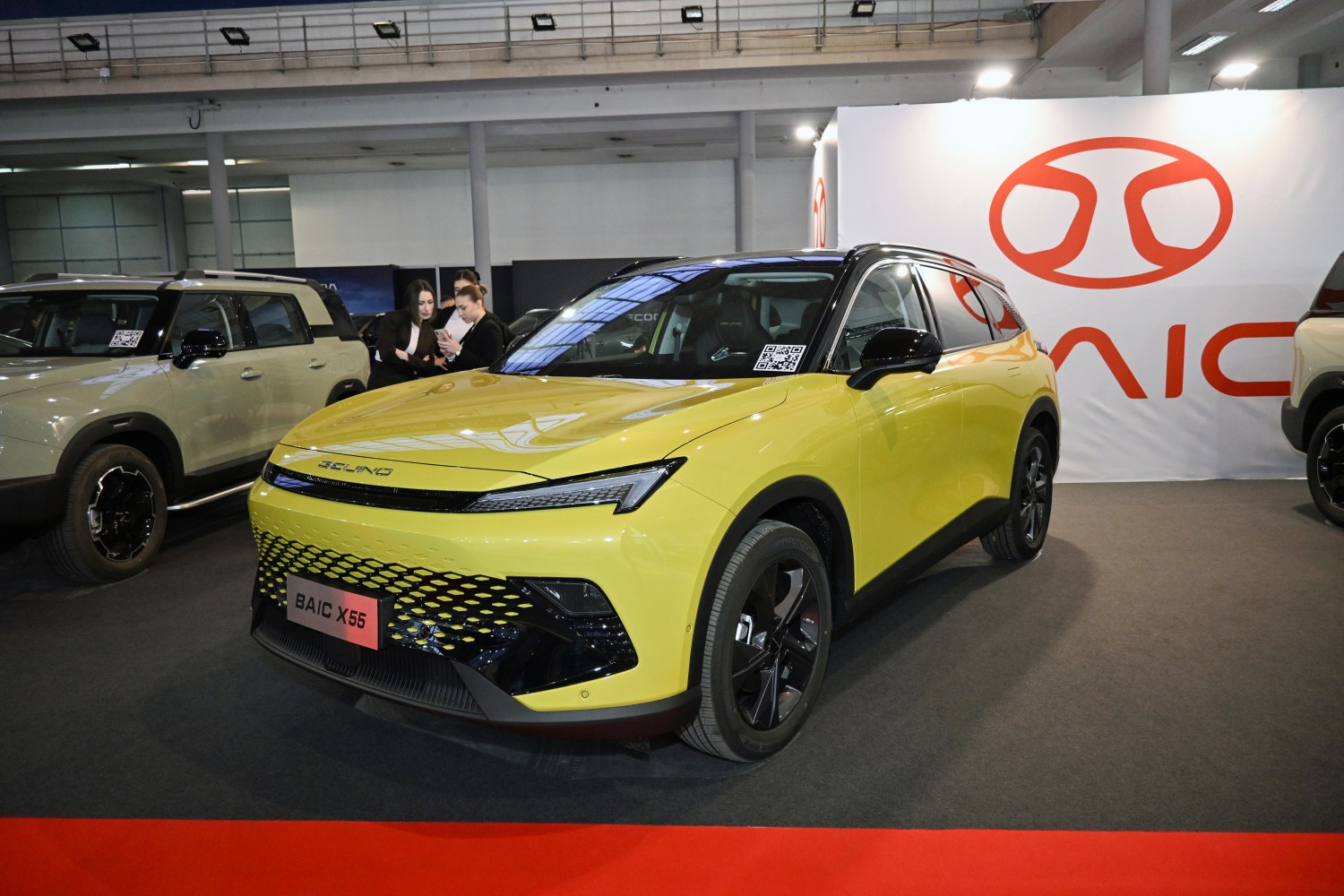 Compact SUV with angular LED headlights and bold mesh front grille