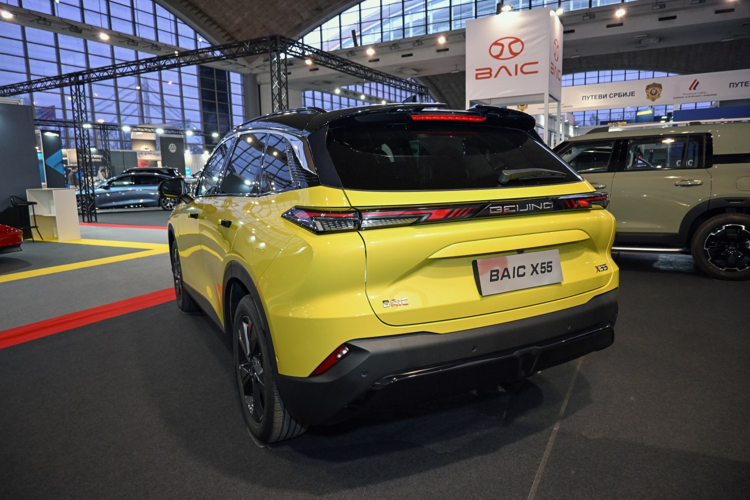Rear view and distinctive tail lights of modern SUV