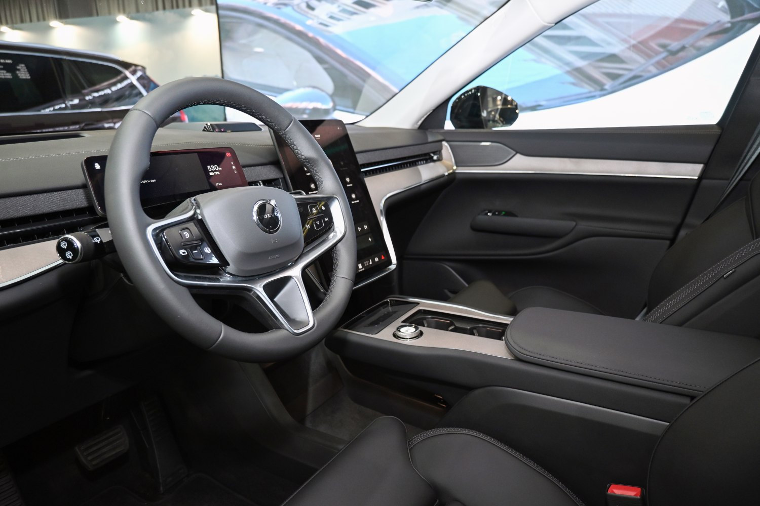 Luxury interior with digital dashboard and infotainment system