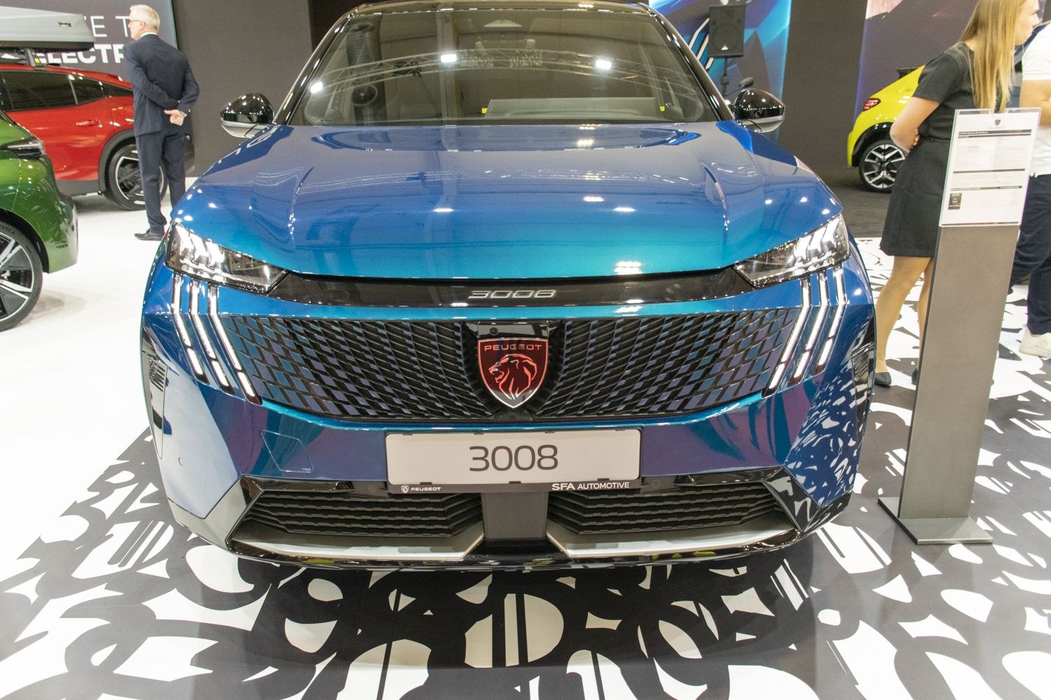 Modern front grille with triple vertical LED daytime running lights