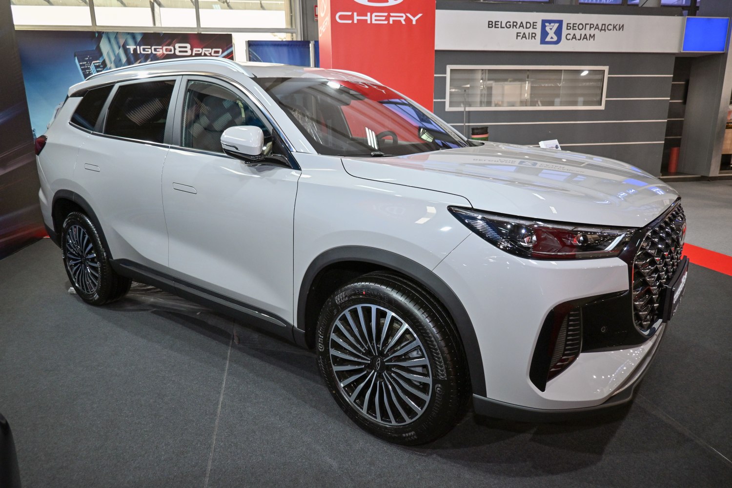 Sleek modern SUV with LED headlights and alloy wheels