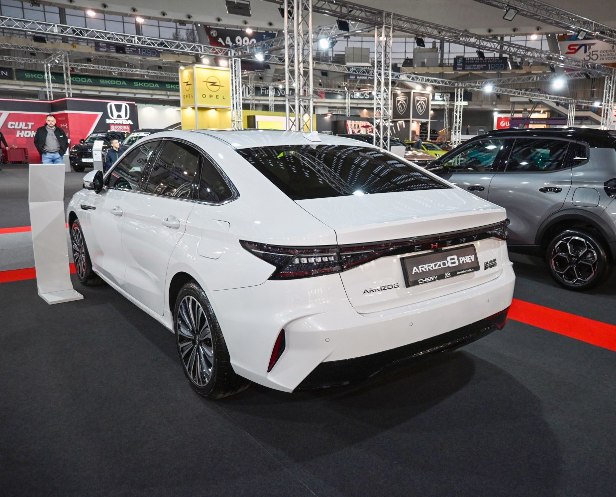 Rear hybrid sedan with LED lights and alloy wheels