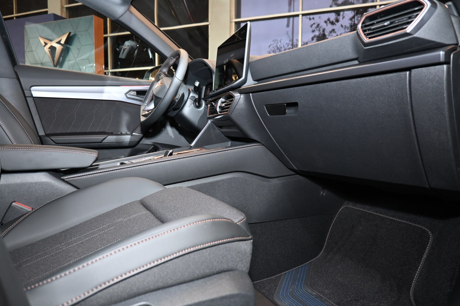 Modern dashboard and seats with digital display