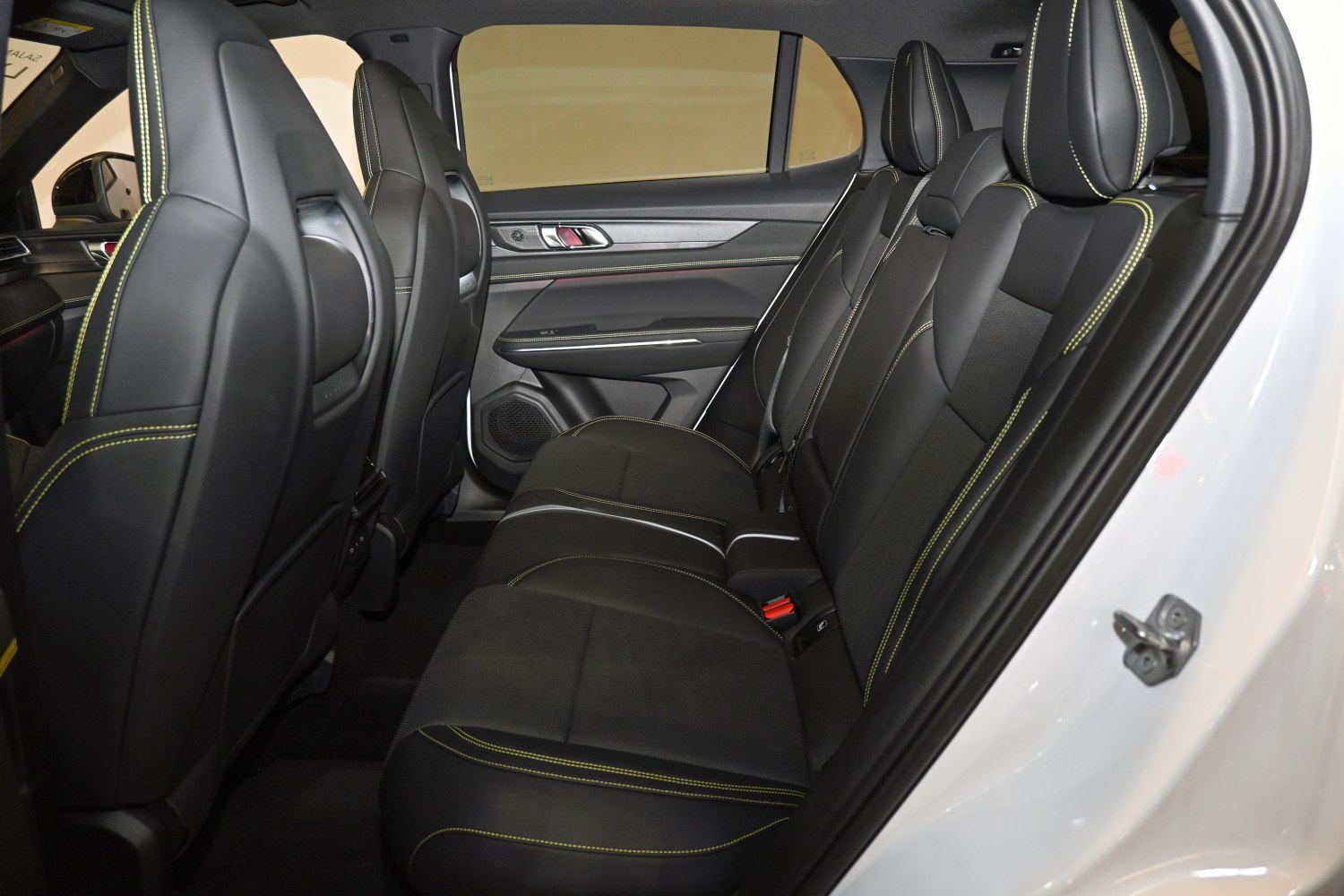 Rear seats with detailed stitching and modern design