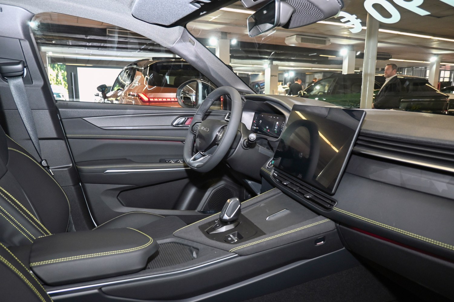 Interior with digital cockpit and large touchscreen display