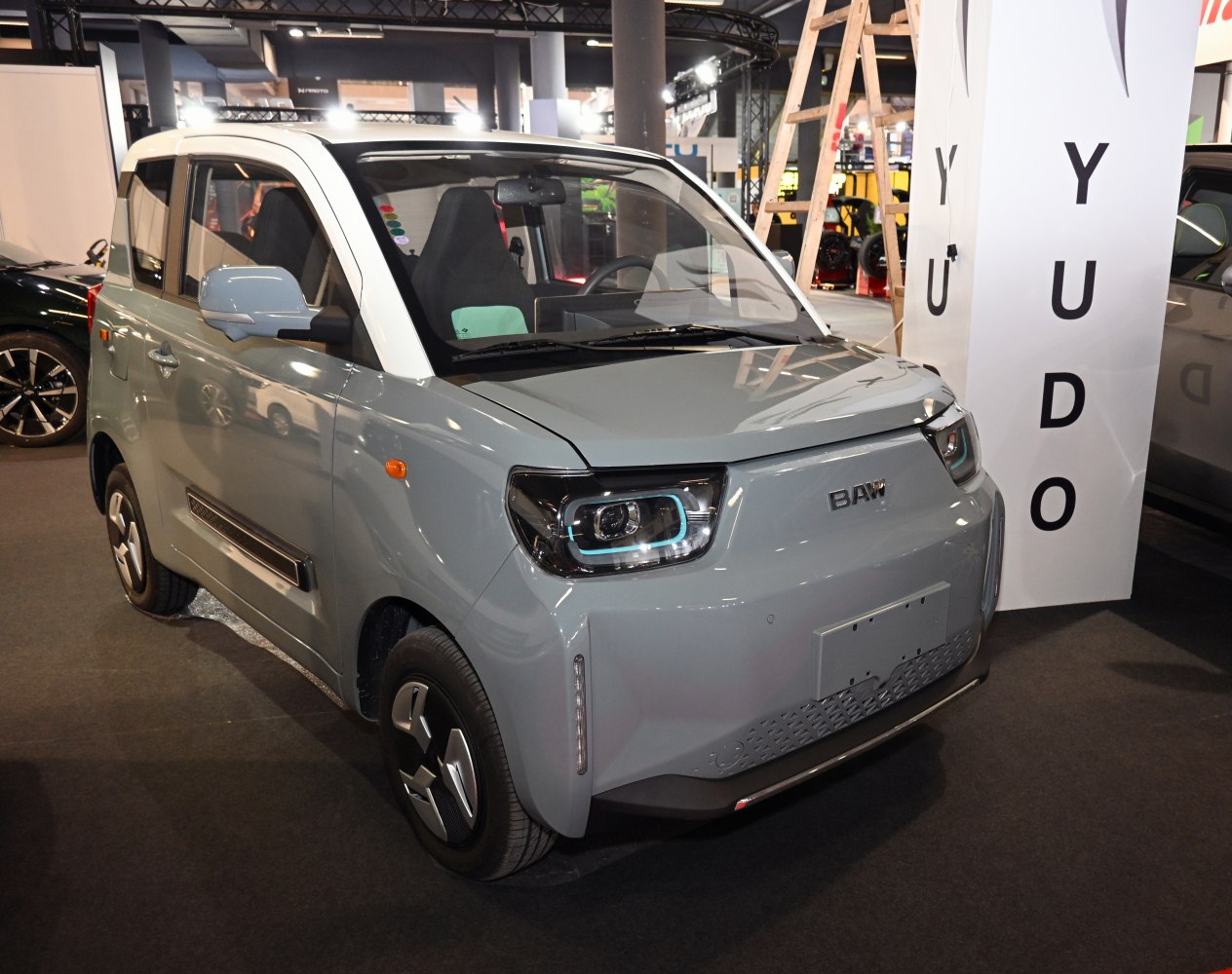 Compact car with modern LED headlights