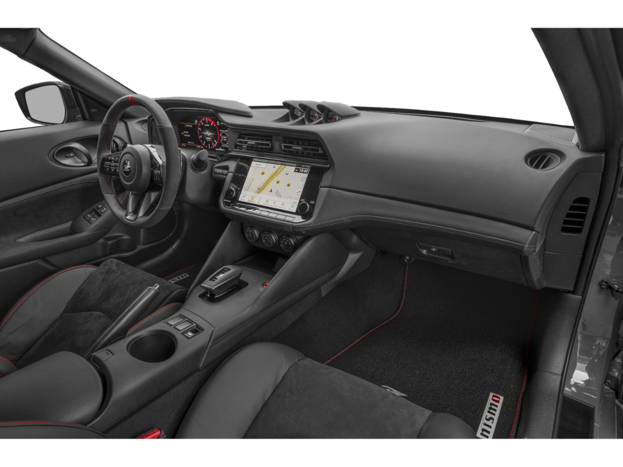 Digital driver display, touchscreen infotainment, sporty cockpit design