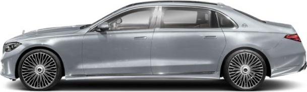 Luxury sedan side profile with intricate multi-spoke wheels and sleek design
