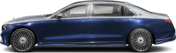 Sleek luxury sedan side profile with distinctive multi-spoke alloy wheels