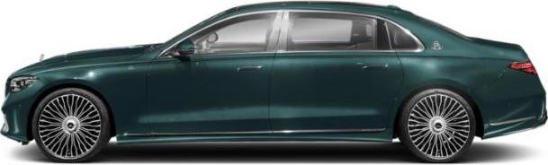 Luxury sedan with multi-spoke alloy wheels and elongated sleek side profile