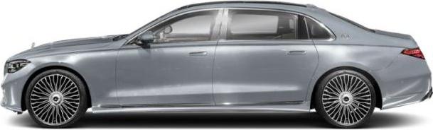 Side profile of an elongated luxury sedan with elegant wheels