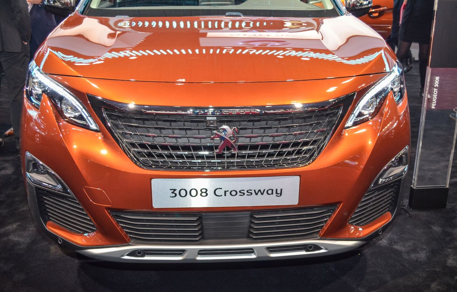Front grille and LED headlights of a modern SUV