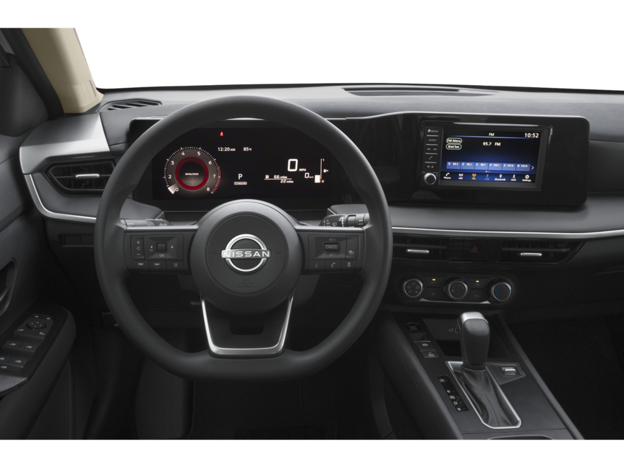 Digital instrument cluster and touchscreen infotainment system with steering wheel controls