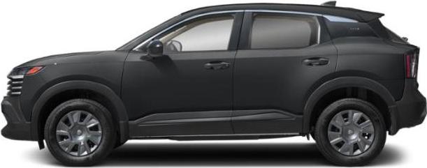 Side profile of compact crossover with sharp rear window and alloy wheels