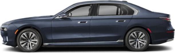 Side profile of a sleek luxury electric sedan with modern aerodynamic design
