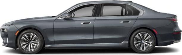 Sleek side profile of a modern electric luxury sedan with clean lines and aerodynamic shape.