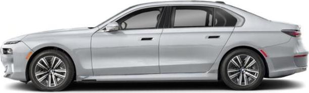 Silver luxury electric sedan side profile with alloy wheels
