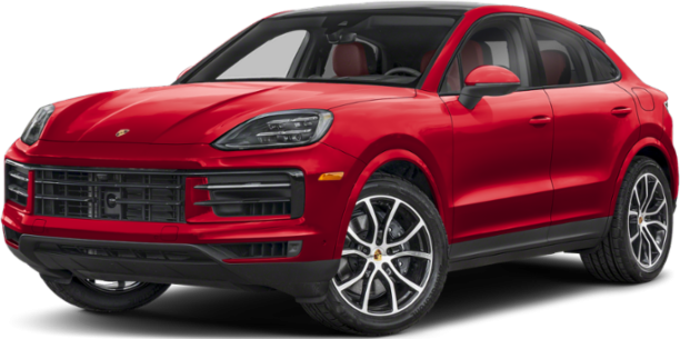 Red electric coupe SUV front side view with alloy wheels