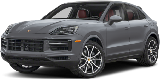 Front and side view of a luxury electric coupe SUV with alloy wheels