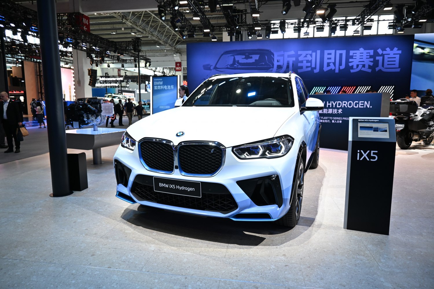 Front view of futuristic grille and headlights