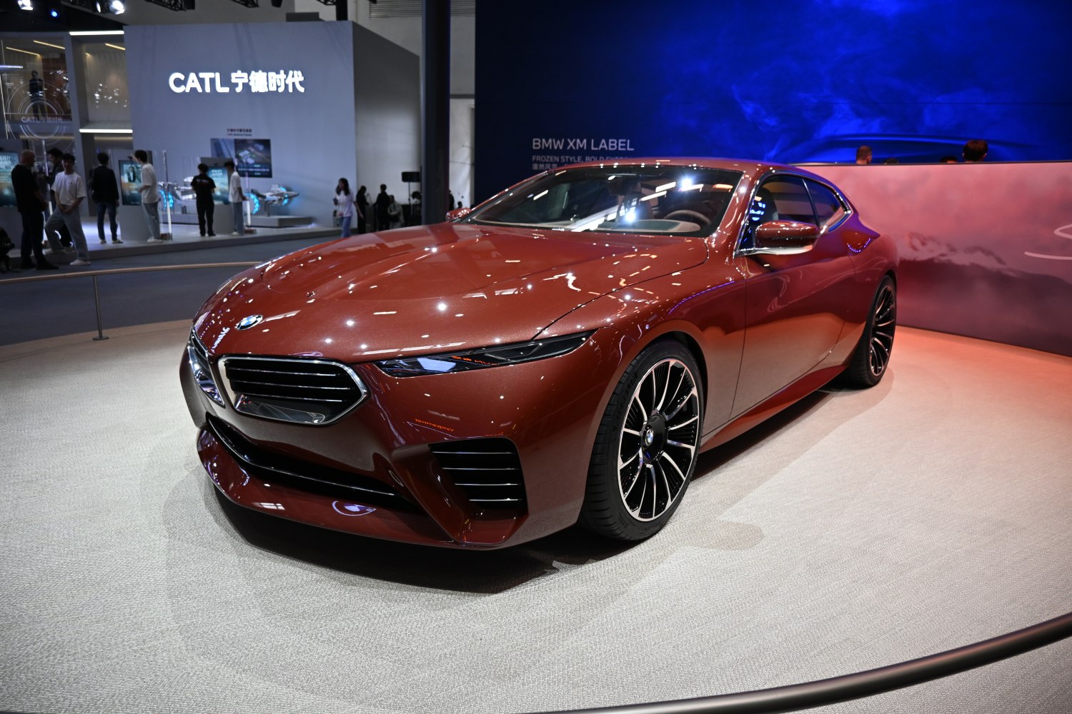 Sleek coupe design with aerodynamic lines and performance wheels