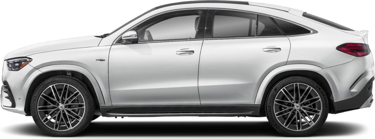 Side profile of a coupe SUV with alloy wheels and sleek silhouette