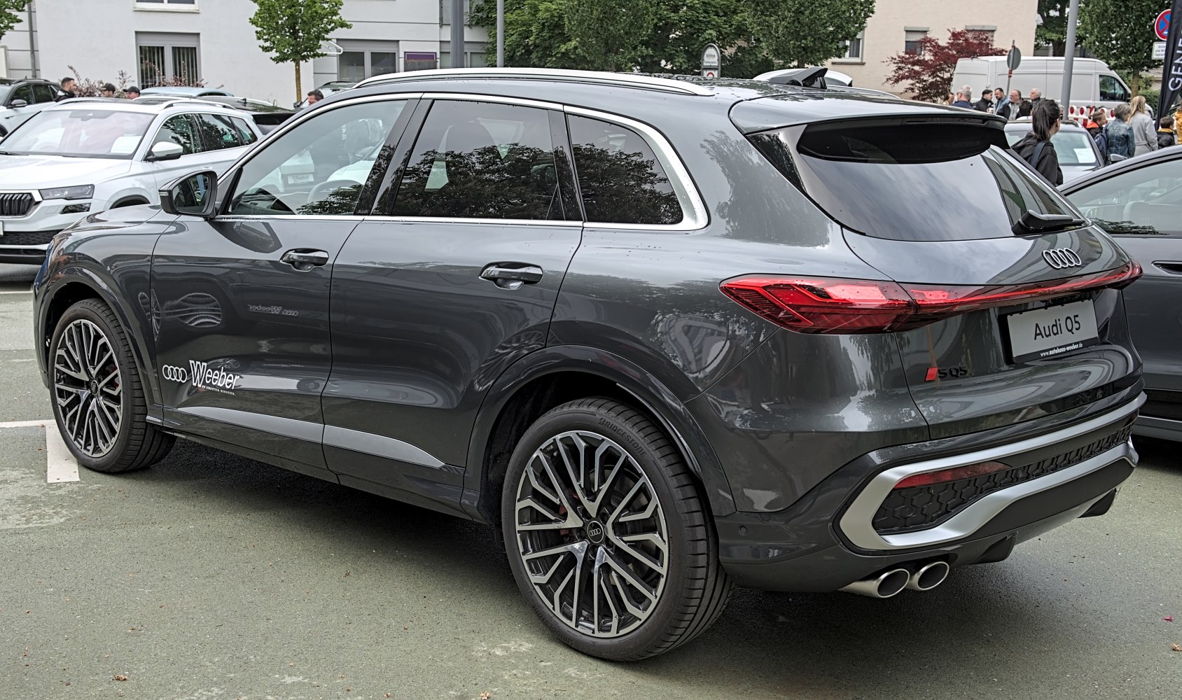 Rear and side view with LED taillights and dual round exhaust