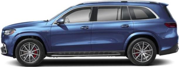 Luxury SUV side profile with AMG wheels and running boards