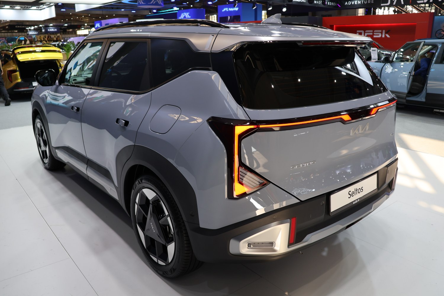 Rear design with futuristic LED tail lights and sleek body lines