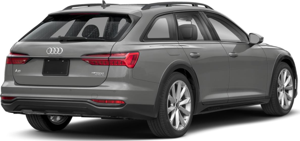 Rear and side view of a modern luxury wagon with roof rails and LED taillights
