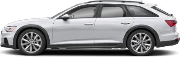 Silver station wagon side profile with alloy wheels and black trim
