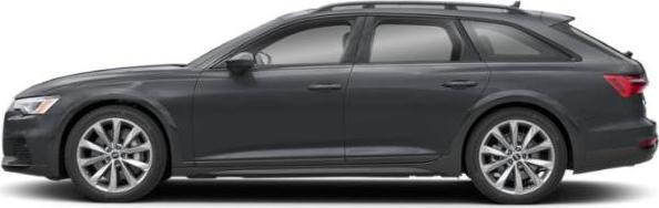 Side profile of sleek station wagon with alloy wheels and roof rails