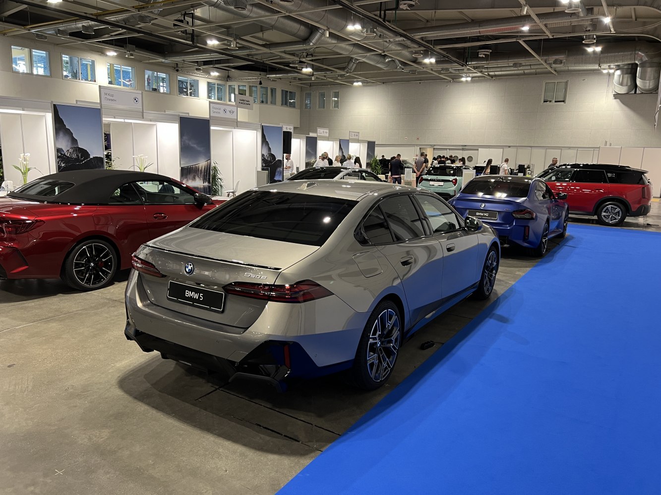 Sleek rear view and taillights of modern luxury sedan