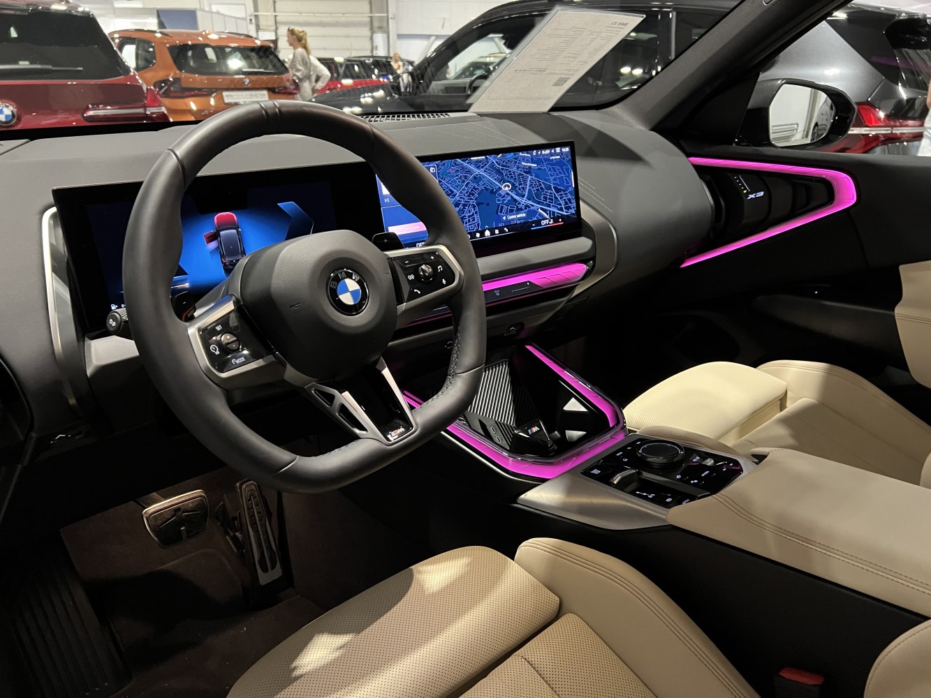 Digital cockpit and ambient lighting in modern SUV interior