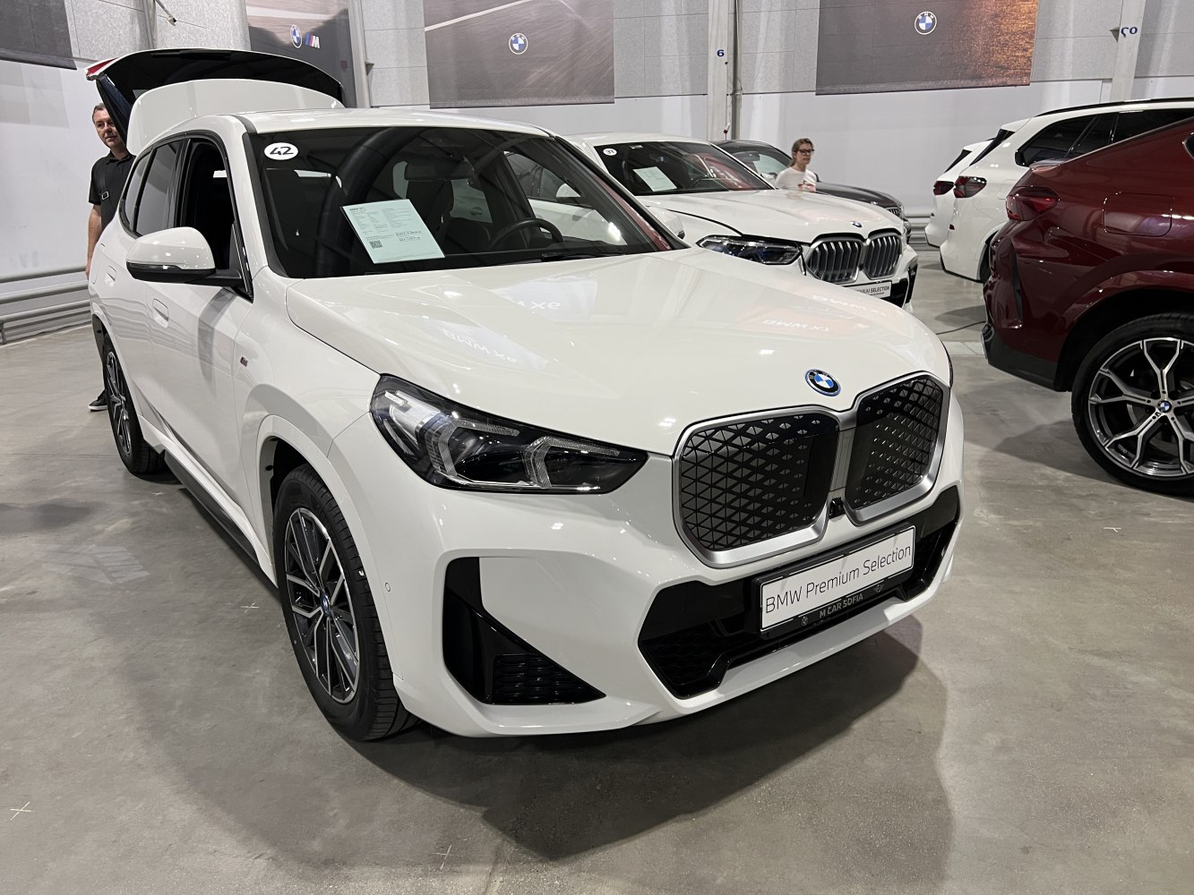 BMW iX1 front kidney grille and LED headlights