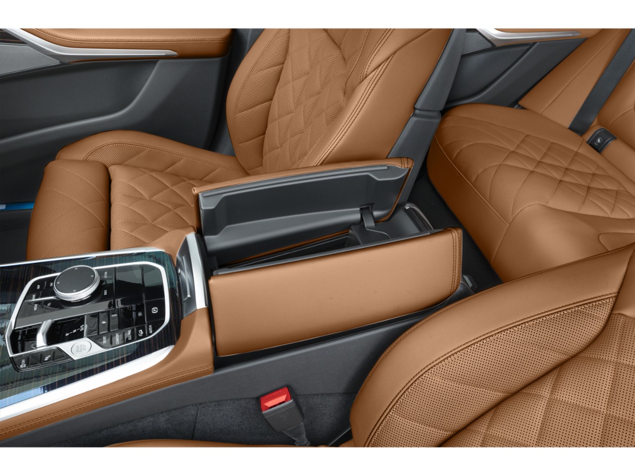 Brown quilted leather seats with advanced central console control