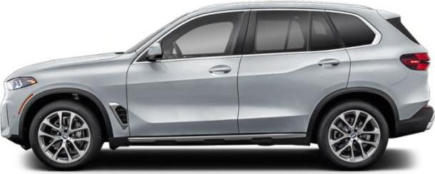 Side profile of a silver luxury SUV with alloy wheels.