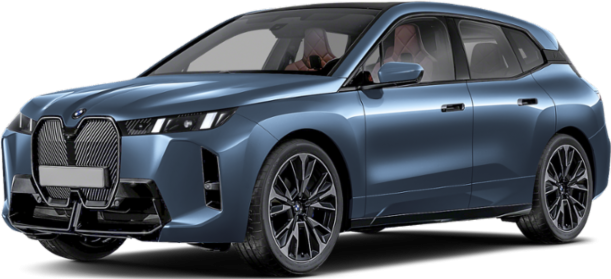 Electric SUV with kidney grille and aerodynamic, sleek body design